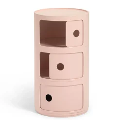 Kartell Ablage Componibili Bio Plastikmaterial/ 3 Schubladen - Naturliches & Biologisch Abbaubares Material - Rosa Discount