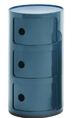 Kartell Ablage Componibili Plastikmaterial Blau / 3 Facher - H 58 Cm - Petrolblau Online