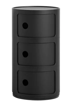 Kartell Ablage Componibili Plastikmaterial Schwarz / Version Mattlackiert - 3 Schubladen - H 58 Cm - Schwarz Mattiert Best Sale