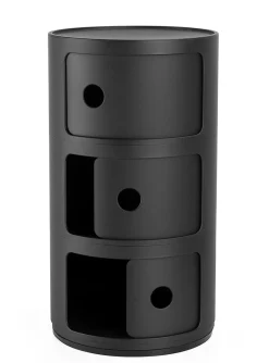 Kartell Ablage Componibili Plastikmaterial Schwarz / Version Mattlackiert - 3 Schubladen - H 58 Cm - Schwarz Mattiert Best Sale