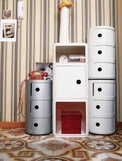 Kartell Ablage Componibili Plastikmaterial Blau / 2 Facher - H 40 Cm - Petrolblau Clearance