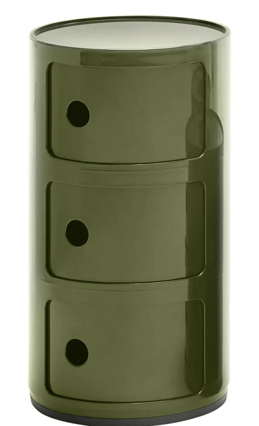 Kartell Ablage Componibili Plastikmaterial / 3 Facher - H 58 Cm - Grun Outlet