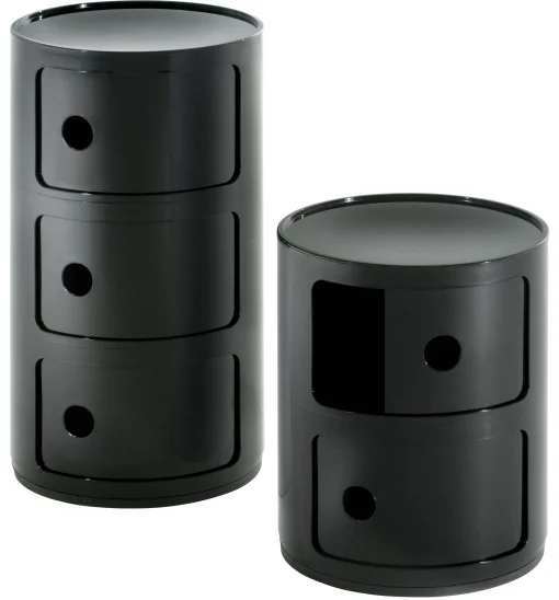Kartell Ablage Componibili Plastikmaterial- Schwarz Glanzend Fashion