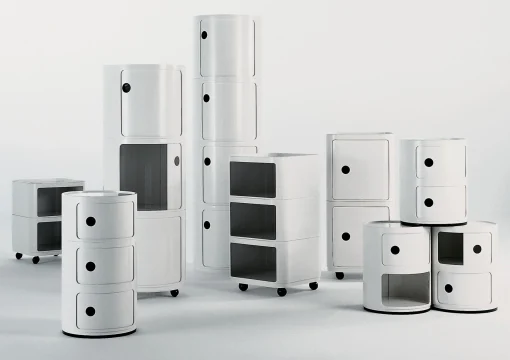 Kartell Ablage Componibili Plastikmaterial- Schwarz Glanzend Fashion