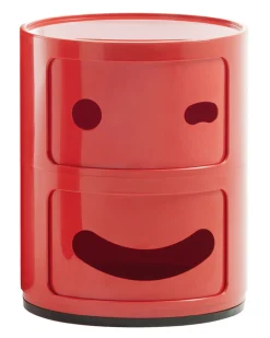 Kartell Ablage Componibili Smile N°3 Plastikmaterial / 2 Schubladen - H 40 Cm - Rot Clearance