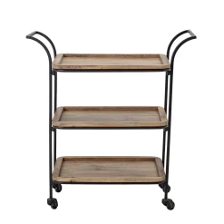Bloomingville Ablage Ling Holz Natur / 3 Abnehmbare Tabletts Aus Mangoholz - - Holz Natur - Schwarz Sale