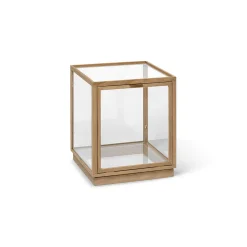 Ferm Living Ablage Miru Glas Holz Natur / 40 X 40 X H 42 Cm - Glas & Eiche - Eiche Hell - Transparent Best
