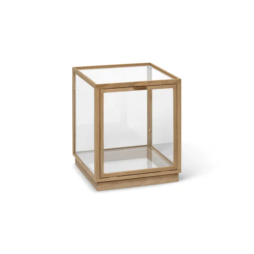 Ferm Living Ablage Miru Glas Holz Natur / 40 X 40 X H 42 Cm - Glas & Eiche - Eiche Hell - Transparent Best
