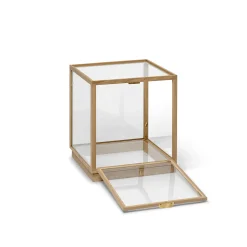 Ferm Living Ablage Miru Glas Holz Natur / 40 X 40 X H 42 Cm - Glas & Eiche - Eiche Hell - Transparent Best