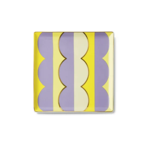 Octaevo Ablage Riviera Wave Keramik Bunt Violett / Schalchen - Porzellan / 15,5 X 15,5 Cm - Gelb - Gold - Violett Hot