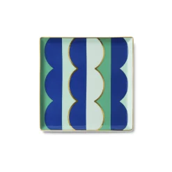 Octaevo Ablage Riviera Wave Keramik Blau Bunt / Schalchen - Porzellan / 15,5 X 15,5 Cm - Blau - Gold - Grun Cheap