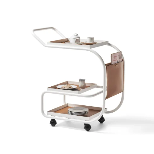Opinion Ciatti Ablage Zenzero Metall Leder Weis Braun / Metall & Recyclingleder - Braun - Weis Flash Sale
