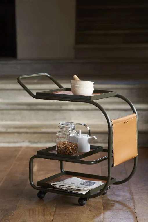 Opinion Ciatti Ablage Zenzero Metall Leder Braun Grun / Metall & Recyclingleder - Braun - Dunkelgrun Outlet