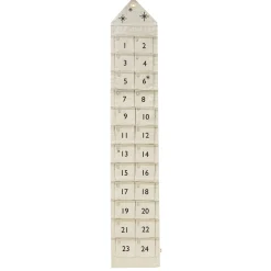 Ferm Living Adventskalender Star Textil Weis Beige / Stoff - 24 Tage / L 25 X H 150 Cm - Sand Shop