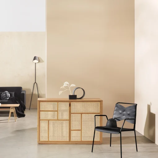 Design House Stockholm Anrichte Air Holz Natur / Tv-Möbel Rattan-Geflecht - L 120 X H 81 Cm - Eiche Natur - Rattan Natur Fashion