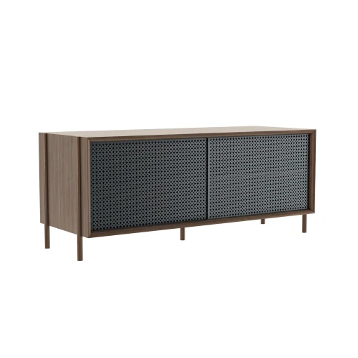 Harto Anrichte Gabin Grau Holz Natur / Tv-Möbel L 122 Cm - Eiche & Metall - Nussbaum - Schiefergrau Flash Sale