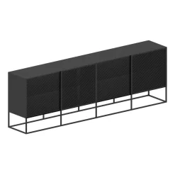 Zeus Anrichte Isotta Metall Schwarz / L 182 X H 80 Cm - Lochstahl - Kupfer-Schwarz Hot