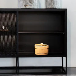 Zeus Anrichte Isotta Metall Schwarz / L 182 X H 80 Cm - Lochstahl - Kupfer-Schwarz Hot
