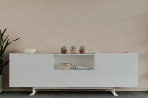 Cappellini Anrichte Luxor Metall Holz Schwarz / 2 Turen, Offene Nische & Schublade - L 270 X H 90 Cm - Anthrazit Best Sale