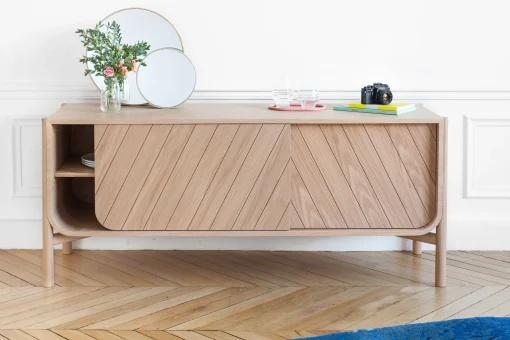 Harto Anrichte Marius Holz Natur / Tv-Möbel L 185 X H 65 Cm - Nussbaum Best