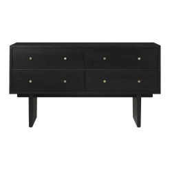 Gubi Anrichte Private Holz Schwarz / L 160 Cm - 4 Schubladen - Braun-Schwarz - Messing Online