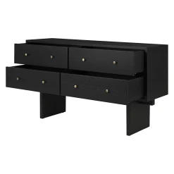 Gubi Anrichte Private Holz Schwarz / L 160 Cm - 4 Schubladen - Braun-Schwarz - Messing Online