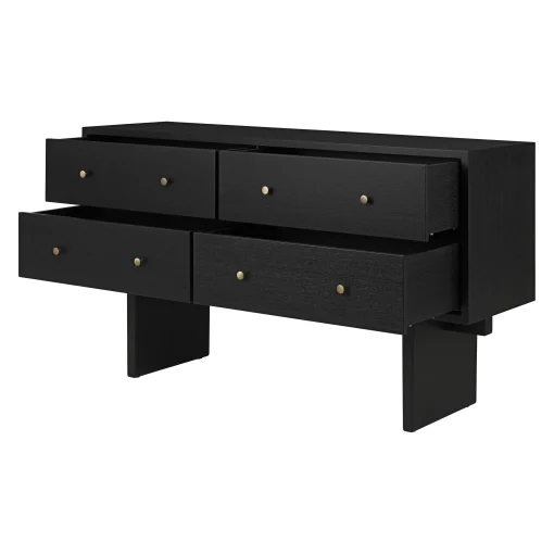 Gubi Anrichte Private Holz Schwarz / L 160 Cm - 4 Schubladen - Braun-Schwarz - Messing Online