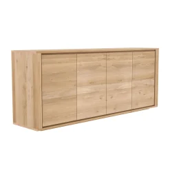 Ethnicraft Anrichte Shadow Holz Natur / Massiv  - L 203 Cm / 4 Turen - Eiche Natur Outlet