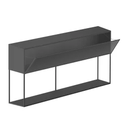 Zeus Anrichte Tristano Metall Grau / Mit Led-Beleuchtung  - L 150 X H 82 Cm - Glimmergrau Store