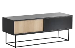 Woud Anrichte Virka Low Schwarz Holz Natur / L 120 X H 47 Cm - Holz Natur - Schwarz Hot