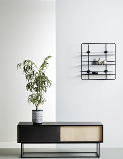 Woud Anrichte Virka Low Schwarz Holz Natur / L 120 X H 47 Cm - Holz Natur - Schwarz Hot