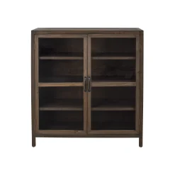 Bloomingville Aufbewahrungsmöbel Marl Braun Holz Natur / Holz & Glas - L 95 X H 100 Cm - Holz Dunkel - Transparent Best Sale