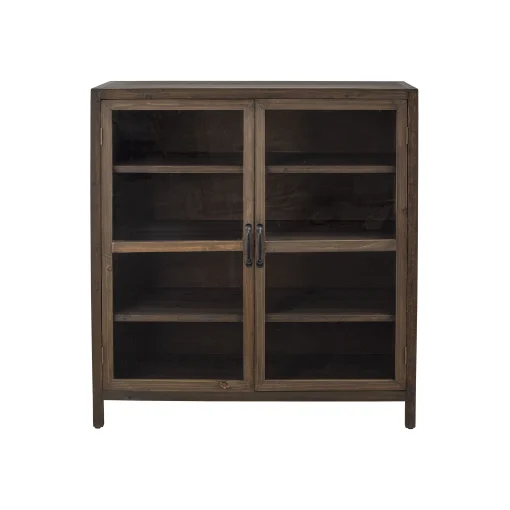 Bloomingville Aufbewahrungsmöbel Marl Braun Holz Natur / Holz & Glas - L 95 X H 100 Cm - Holz Dunkel - Transparent Best Sale