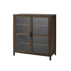 Bloomingville Aufbewahrungsmöbel Marl Braun Holz Natur / Holz & Glas - L 95 X H 100 Cm - Holz Dunkel - Transparent Best Sale