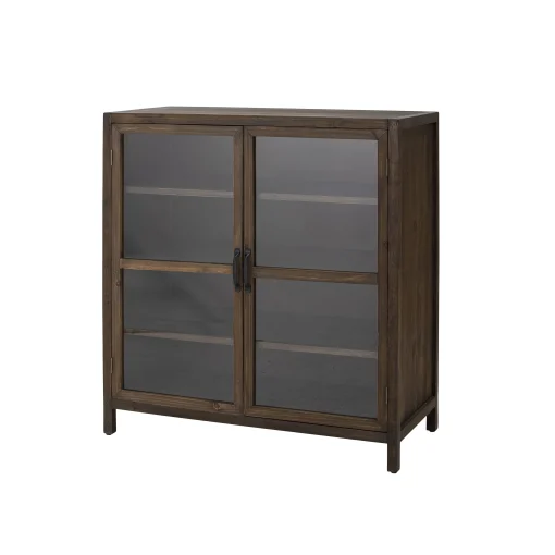 Bloomingville Aufbewahrungsmöbel Marl Braun Holz Natur / Holz & Glas - L 95 X H 100 Cm - Holz Dunkel - Transparent Best Sale