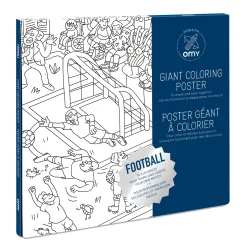 OMY Design & Play Ausmalposter Football Papierfaser Weis Schwarz / 100 X 70 Cm - Schwarz - Weis Discount