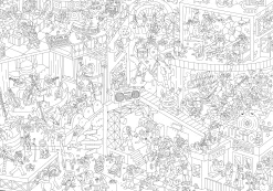 OMY Design & Play Ausmalposter Papierfaser Weis Schwarz / 100 X 70 Cm - Schwarz - Weis Best