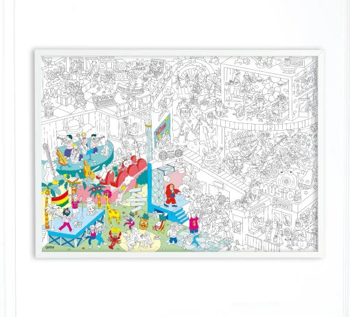 OMY Design & Play Ausmalposter Papierfaser Weis Schwarz / 100 X 70 Cm - Schwarz - Weis Best