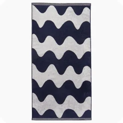 Marimekko Badetuch Lokki Textil Blau / 70 X 150 Cm - Dunkelblau - Gebrochen Weis Cheap