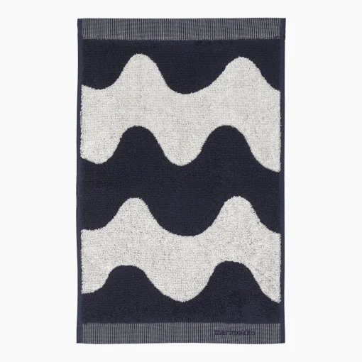 Marimekko Badetuch Lokki Textil Blau / 30 X 50 Cm - Dunkelblau - Gebrochen Weis Discount