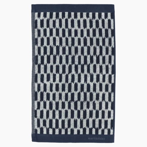 Marimekko Badetuch Piekana Textil Blau / 30 X 50 Cm - Dunkelblau - Gebrochen Weis Shop
