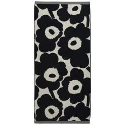 Marimekko Badetuch Unikko Textil Blau / 70 X 150 Cm - Baumwolle Beige - Dunkelblau Store
