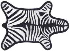 Jonathan Adler Badteppich Zebra Textil Weis Schwarz / Wendeteppich - 112 X 79 Cm - Schwarz - Weis Flash Sale