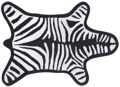 Jonathan Adler Badteppich Zebra Textil Weis Schwarz / Wendeteppich - 112 X 79 Cm - Schwarz - Weis Flash Sale