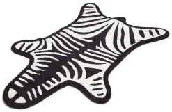 Jonathan Adler Badteppich Zebra Textil Weis Schwarz / Wendeteppich - 112 X 79 Cm - Schwarz - Weis Flash Sale