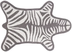 Jonathan Adler Badteppich Zebra Textil Weis Grau / Wendeteppich - 112 X 79 Cm - Hellgrau - Weis Shop