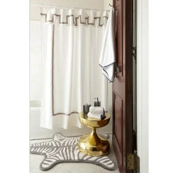 Jonathan Adler Badteppich Zebra Textil Weis Grau / Wendeteppich - 112 X 79 Cm - Hellgrau - Weis Shop