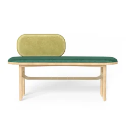Harto Bank Eustache Textil Holz/ L 102 Cm - Velours - Eiche - Mandelgrun - Messing - Waldgrun Flash Sale