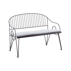 Unopiu Bank Mit Ruckenlehne Ariete Weis / L 127 Cm - Eisen / Sitzkissen - Blanc Diamante - Bronze Flash Sale