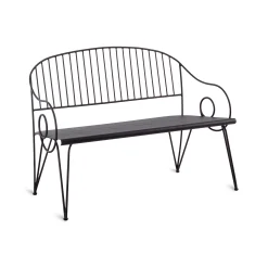 Unopiu Bank Mit Ruckenlehne Ariete Weis / L 127 Cm - Eisen / Sitzkissen - Blanc Diamante - Bronze Flash Sale